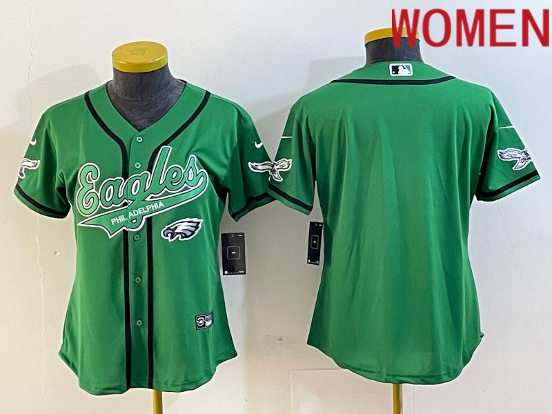 Women Philadelphia Eagles Blank Green Nike 2023 Co Branding Game NFL Jersey style 8->->Women Jersey